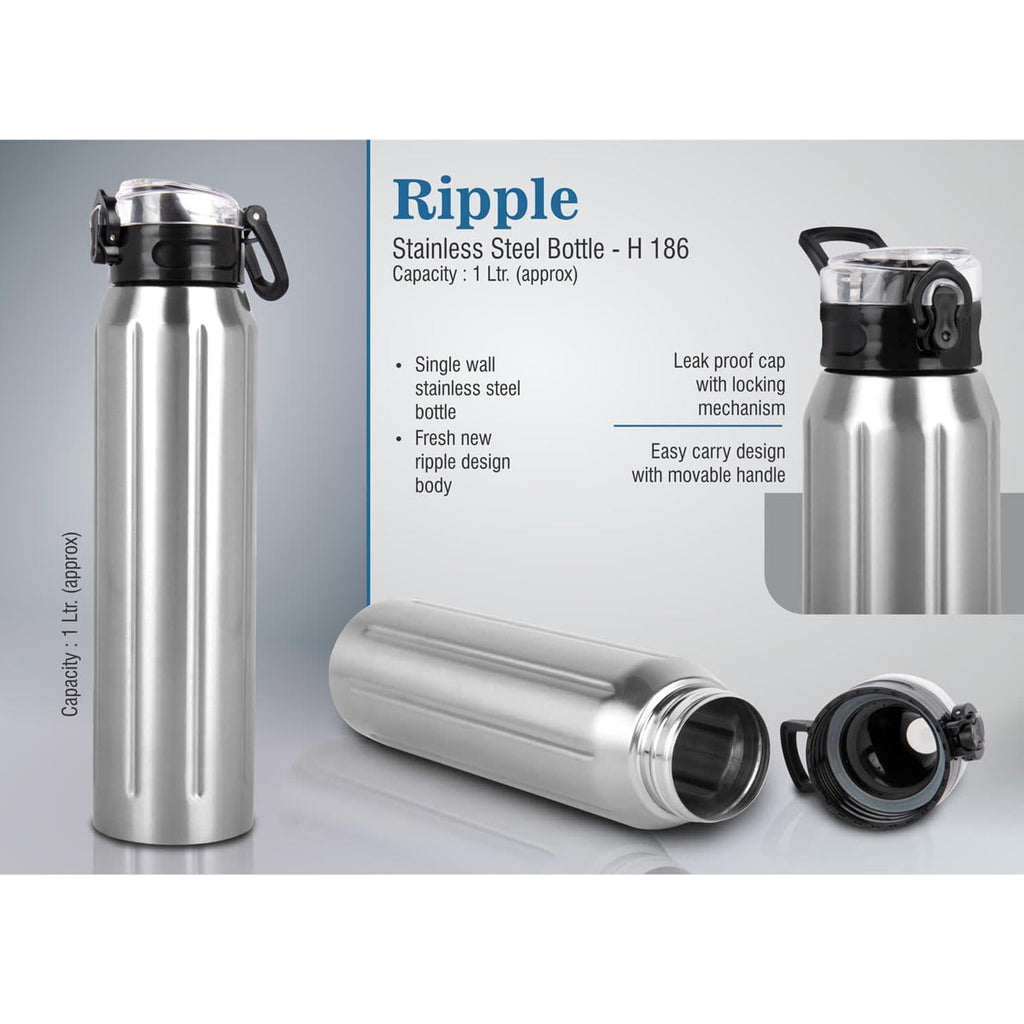Ripple: Stainless Steel Bottle - 1 Ltr - H186