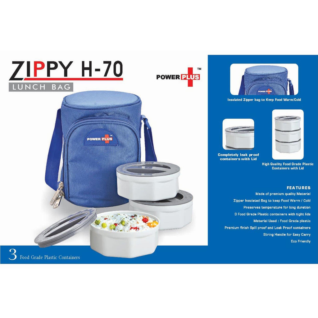 Zippy Lunch Bag- 3 Plastic Containers - H70