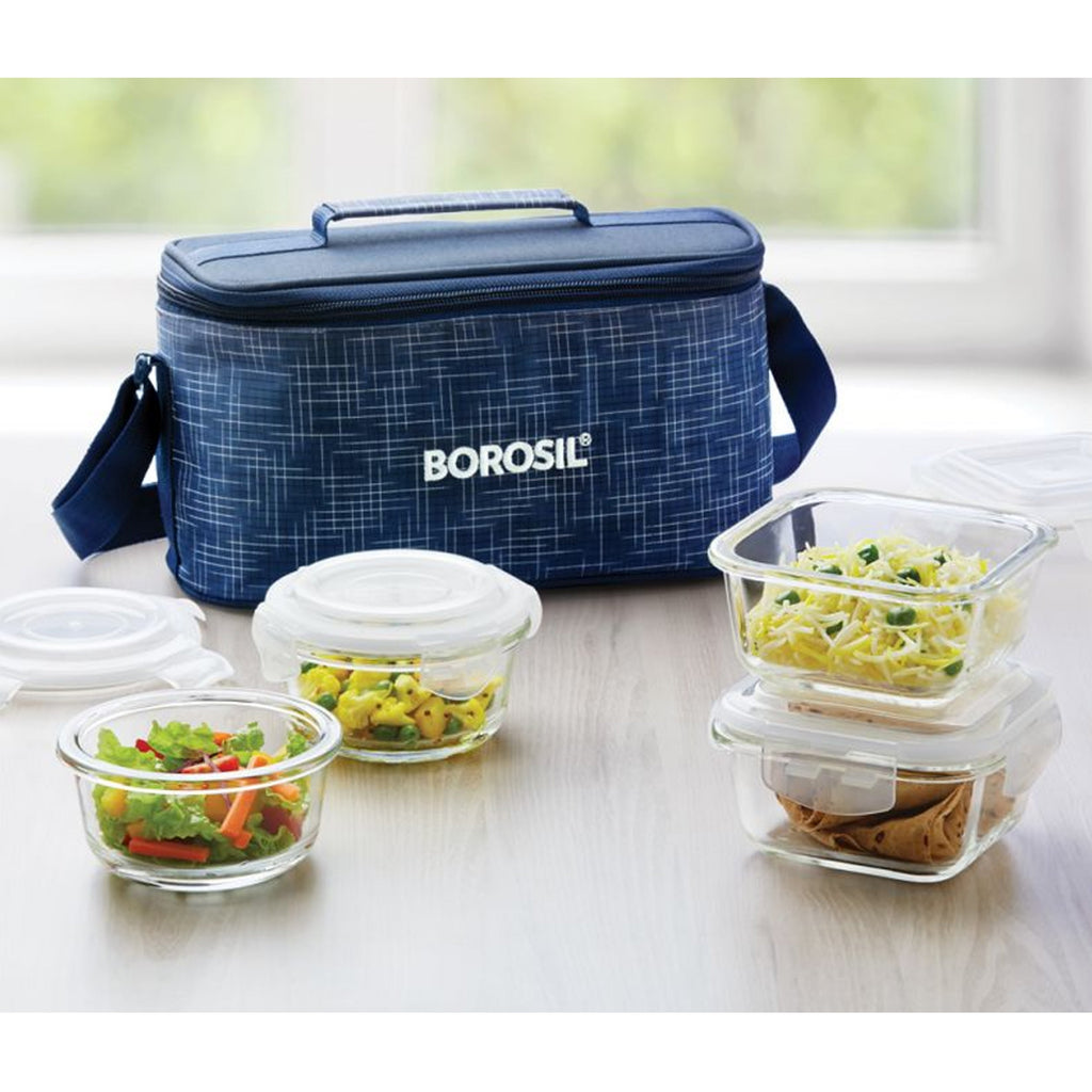 4 Microwavable Glass Lunch Box (D'Sign Bag) - ICYS4INDSRDU
