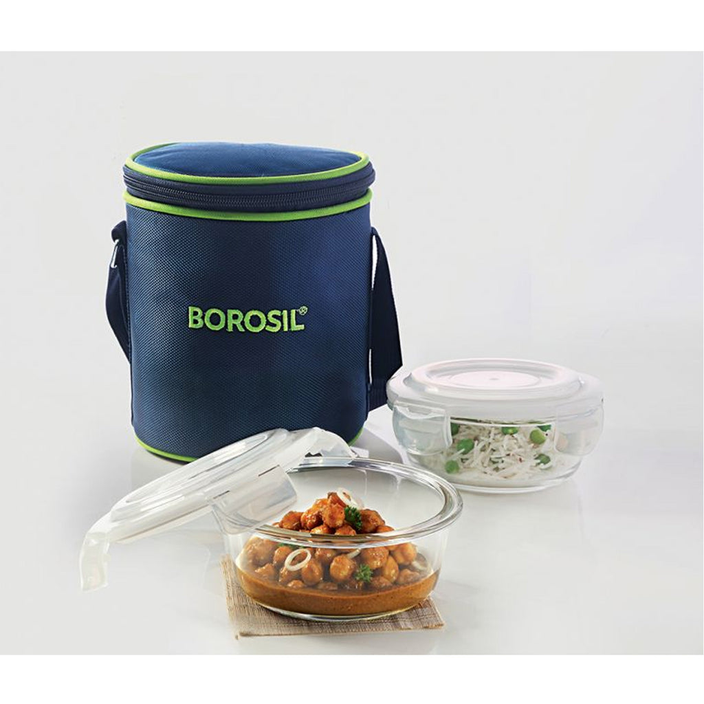 2 Round Microwavable Glass Lunch Box (Classic) - ICYTRD2400V