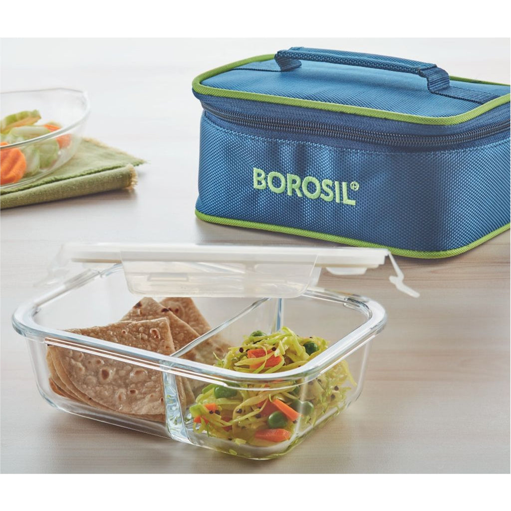 Split Duo Microwavable Glass Lunch Box - 525ml - ITIFGSRE525