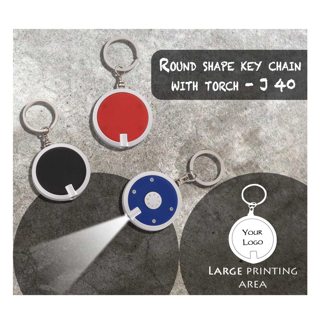 Round Shape Key Chain With Torch - J40