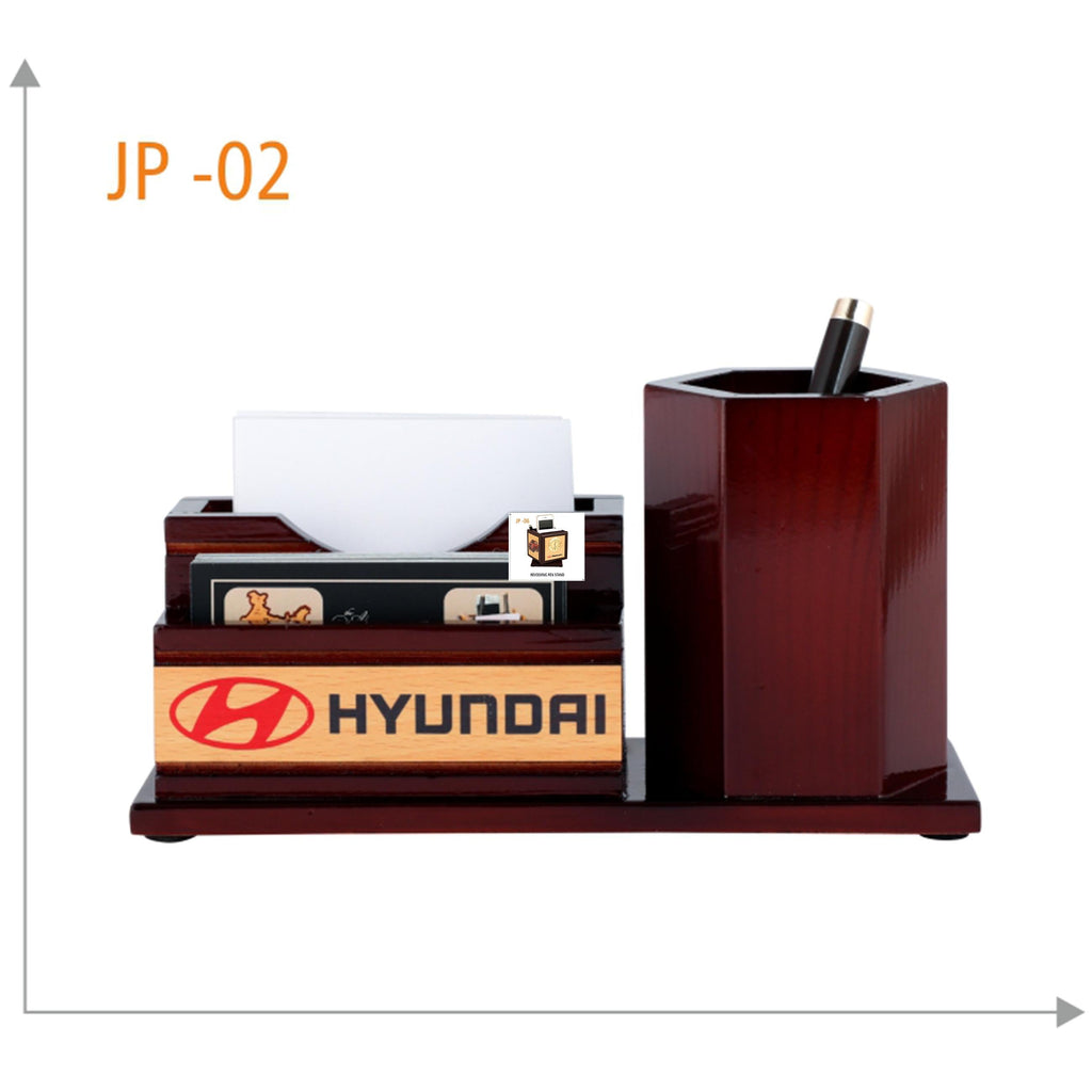 Wooden Pen Stand with Card Holder - JP 02