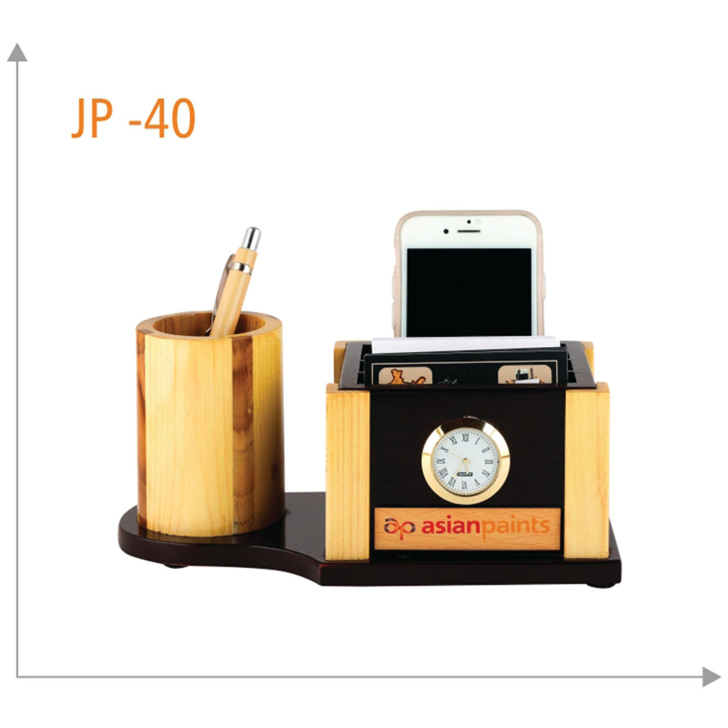 Wooden Pen Stand With Mobile Holder - JP 40