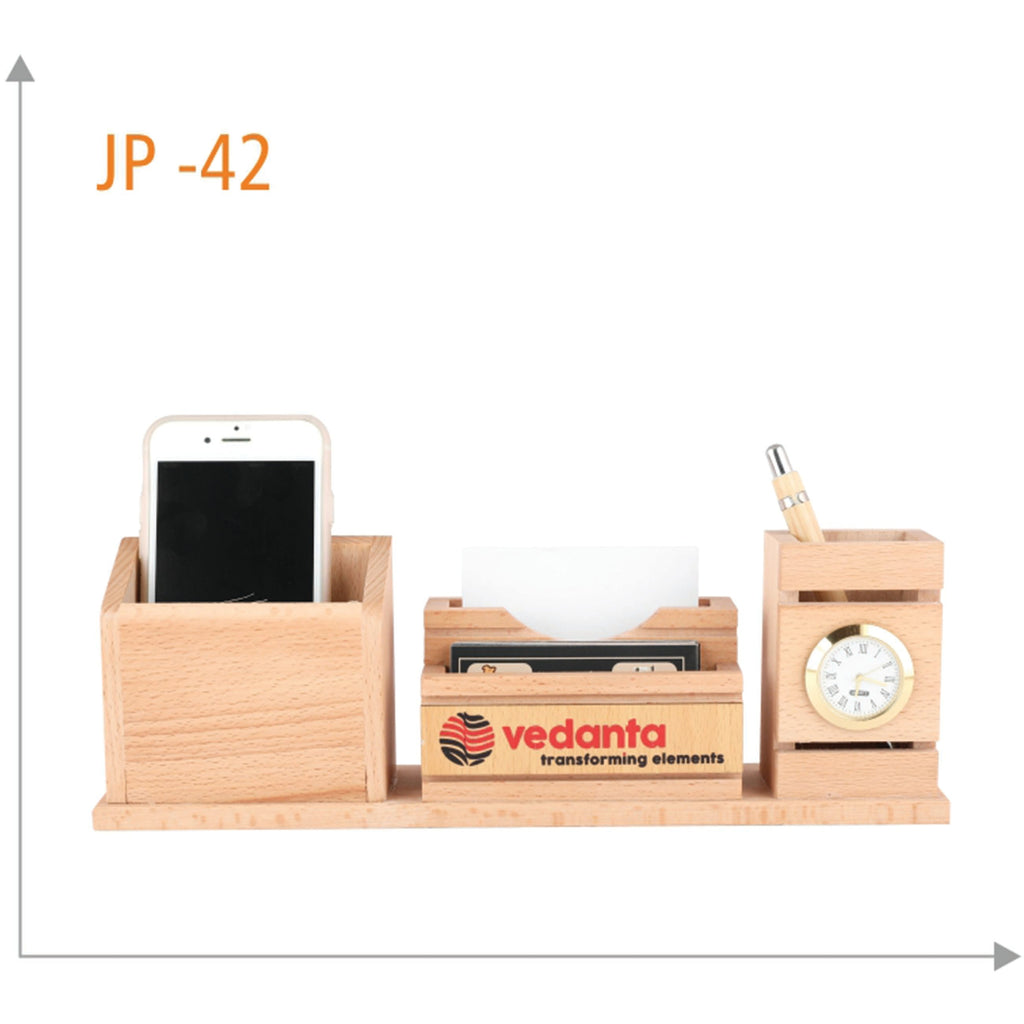 Wooden Pen Stand With Mobile Holder - JP 42