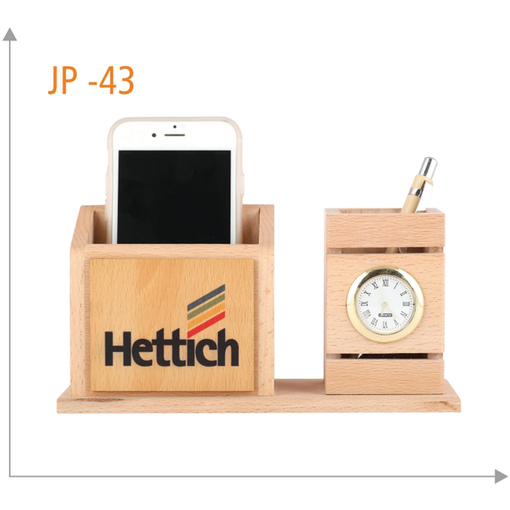 Wooden Pen Stand With Mobile Holder - JP 43