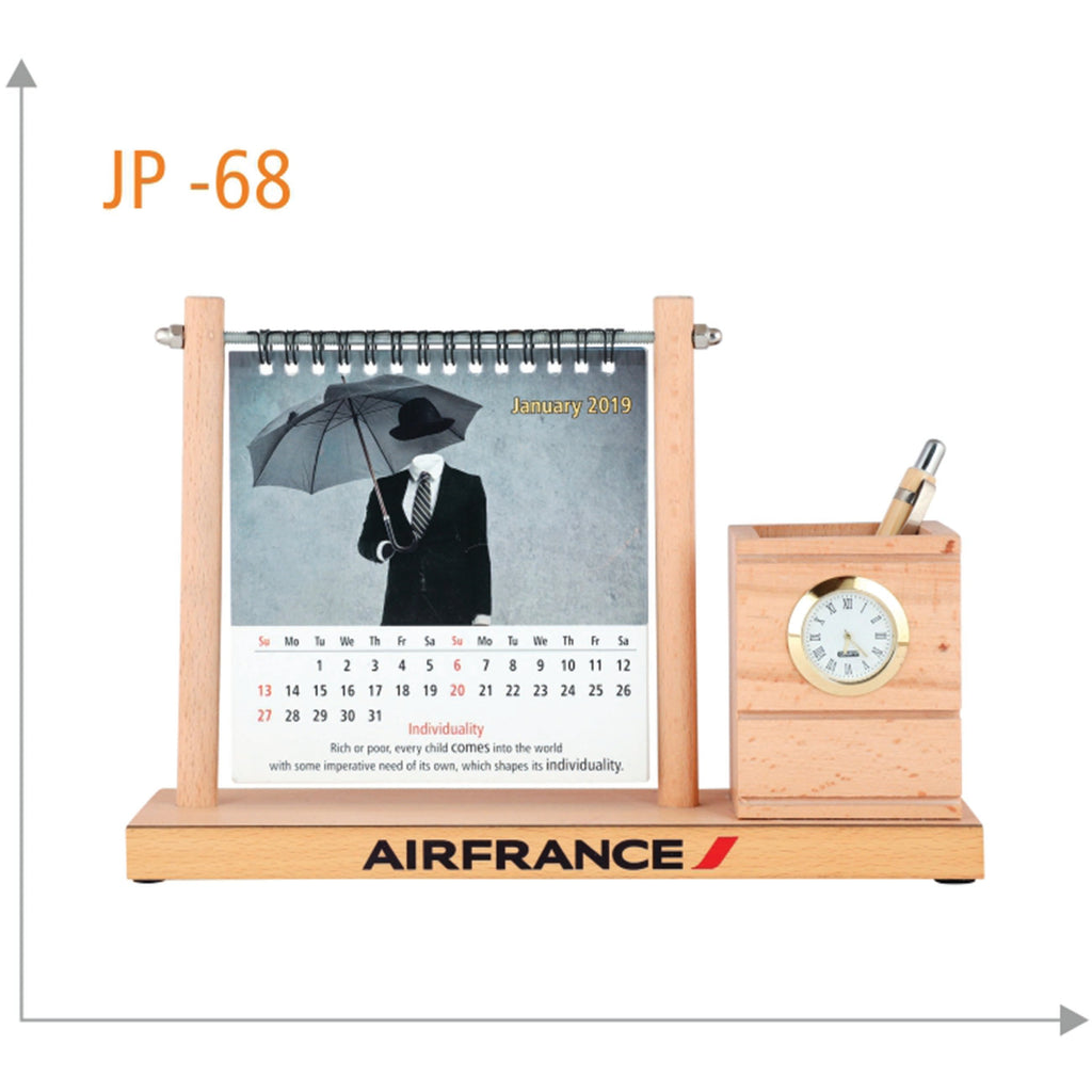 Wooden Pen Stand with Calendar - JP 68