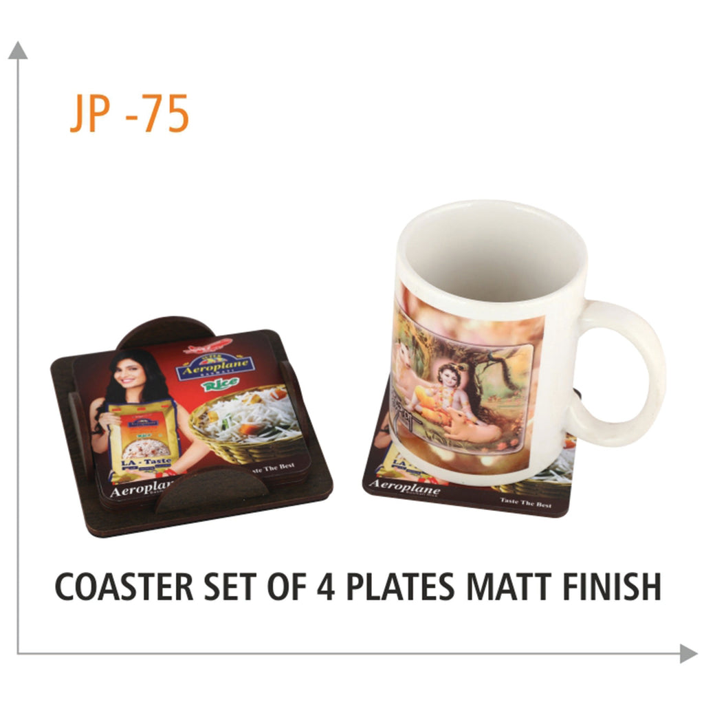 Wooden Coaster Set Of 4 Plates Matt Finish - JP 75