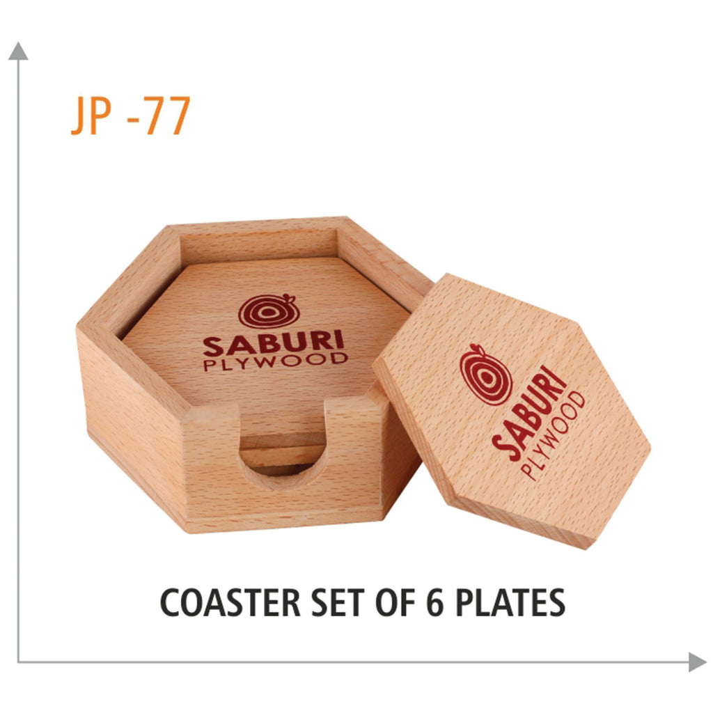 Wooden Coaster Set of 6 Plates - JP 77