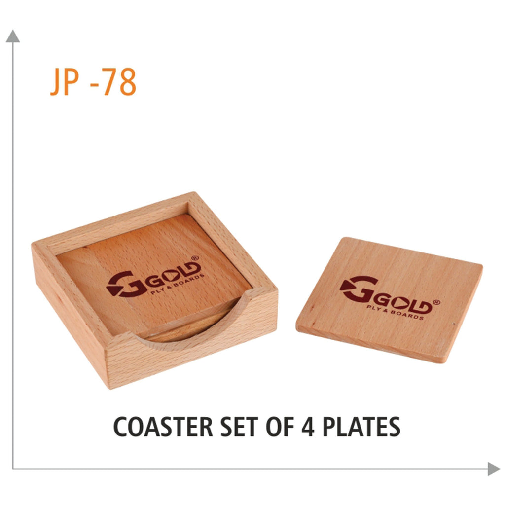 Wooden Coaster Set of 4 Plates - JP 78