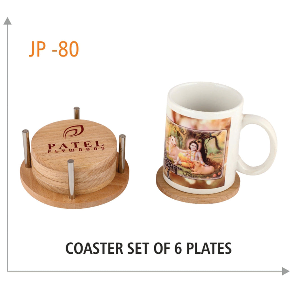 Wooden Coaster Set of 6 Plates - JP 80
