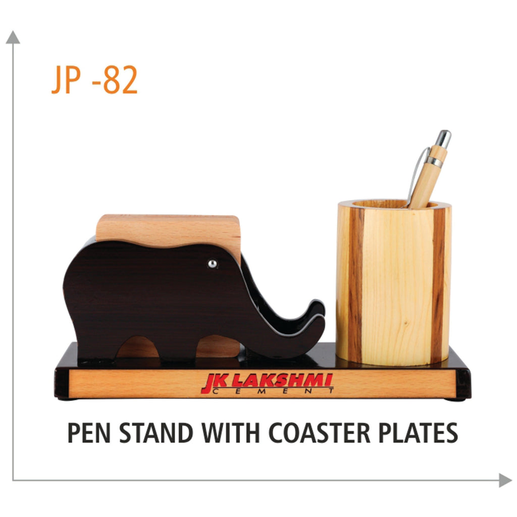 Wooden Pen Stand With Coaster Plates - JP 82