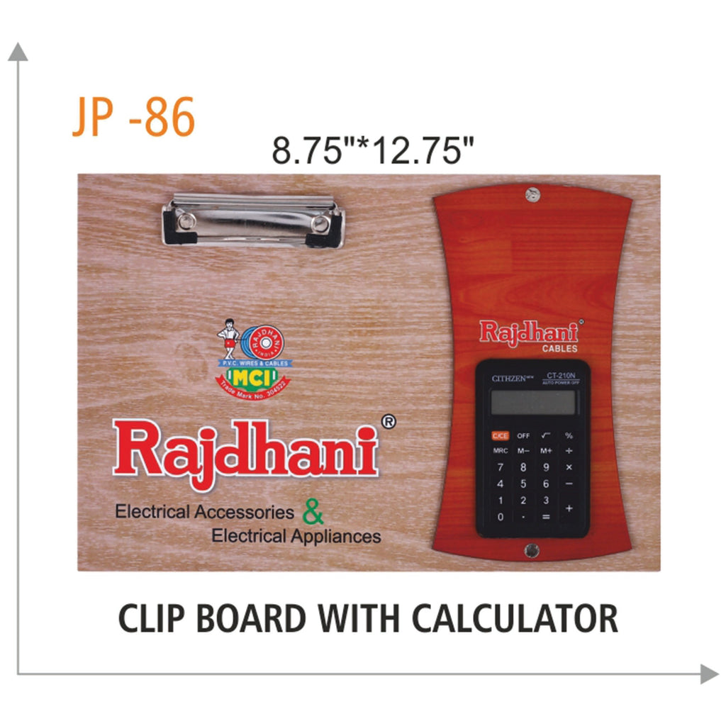 Wooden Clip Board with Calculator - JP 86
