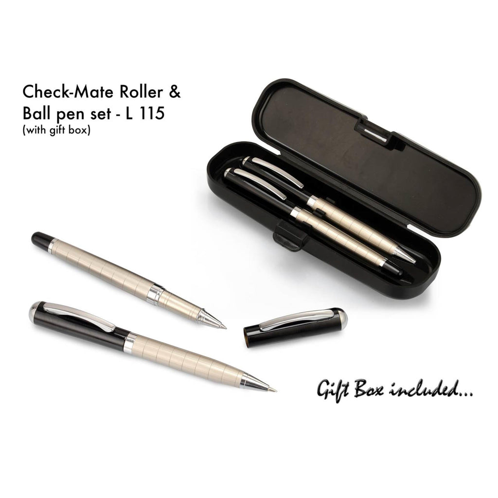 Check Mate Roller And Ball Pen Set (With Box) - L115