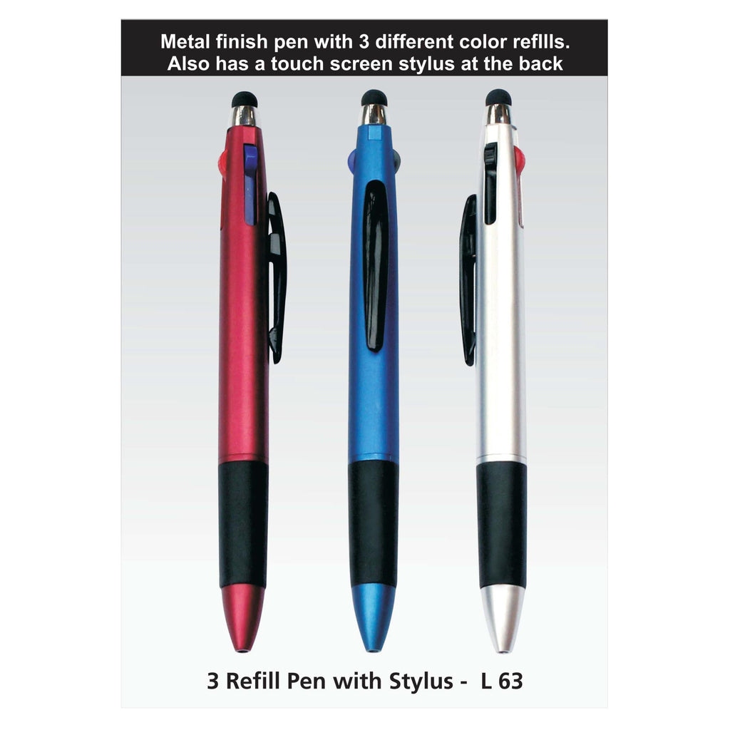3 Refill Pen With Stylus - L63