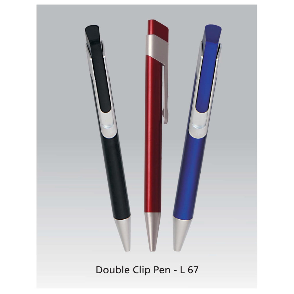 Double Clip Plastic Pen - L67