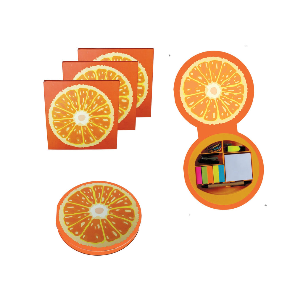 orange shape stationery kit