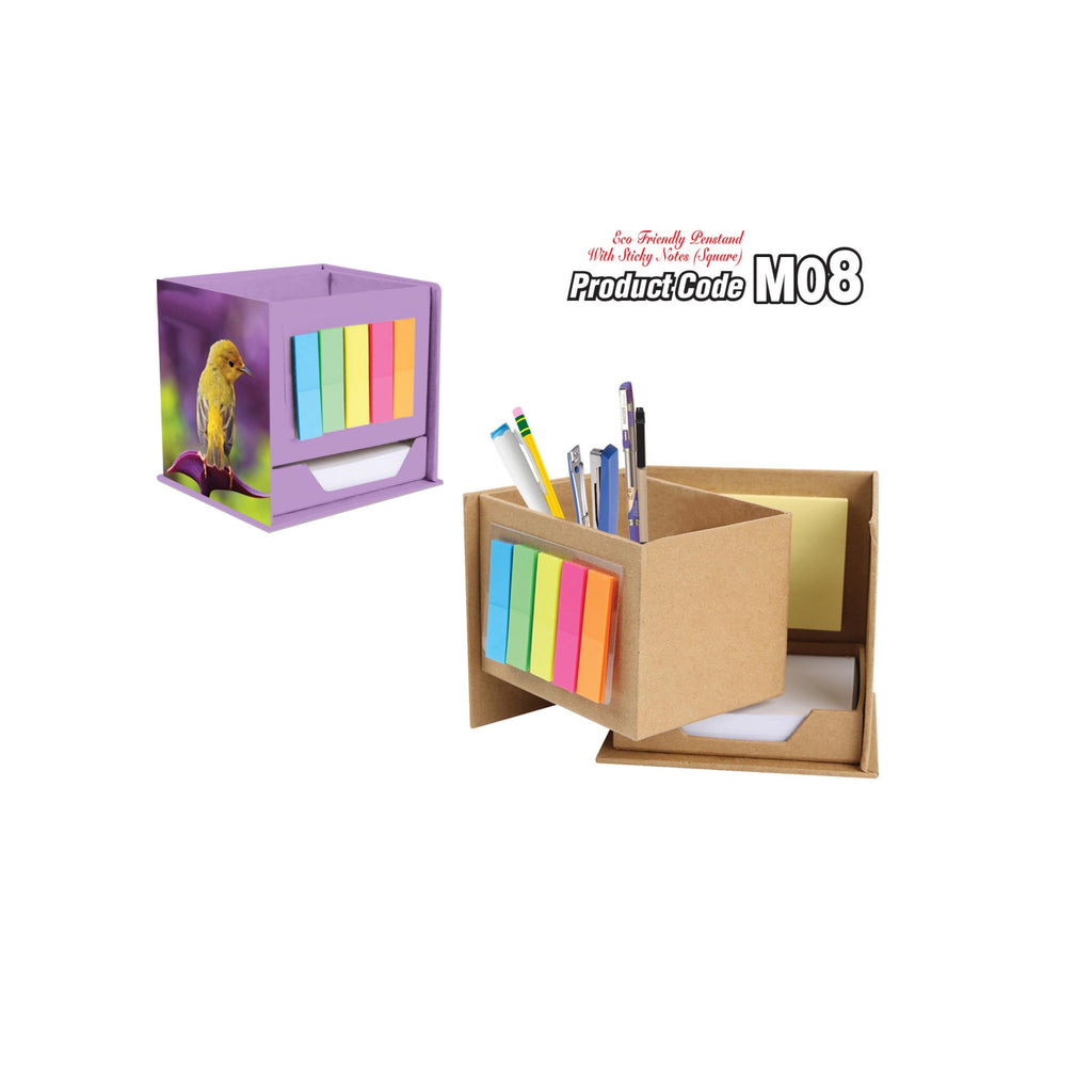 Eco-Friendly Penstand With Sticky Notes (Square)