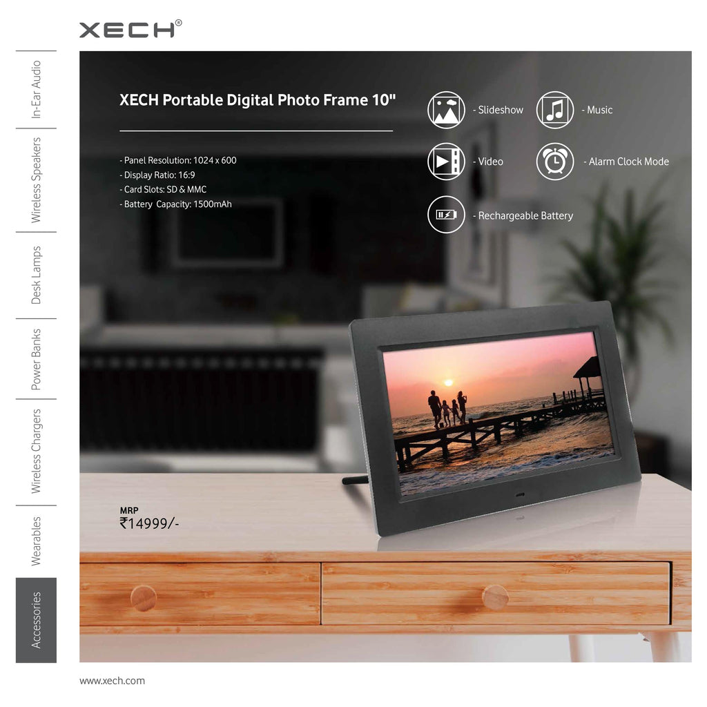 Xech Portable Digital Photo Frame 10"