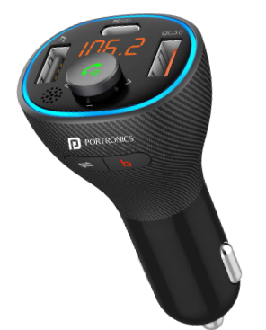 Portronics Auto 15 Bluetooth - FM Transmitter in-Car Radio Adapter for  Hands-Free Calling, Music Streaming, USB Reading (PD 20W+QC3.0) Fast  Charger