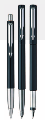 Parker Vector Standard Ball Pen+Roller Ball Pen+Fountain Pen With Stainless Steel Trim