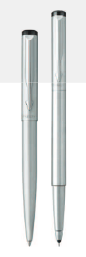 Parker Vector Stainless Steel Ball Pen+Roller Ball Pen With Stainless Steel Trim