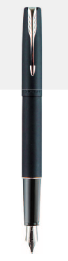 Parker Frontier Matte Black Fountain Pen With Stainless Steel Trim