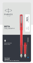 Parker Beta Calligraphy Fountain Pen With Stainless Steel Trim