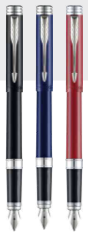 Parker Folio Standard Fountain Pen With Stainless Steel Trim