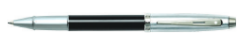 Sheaffer 100 Gloss black barrel brushed chrome cap featuring nickel plate trim Ball Pen