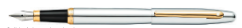 Sheaffer VFM Polished Chrome Barrel & Cap Featuring Gold Tone Trim Fountain Pen