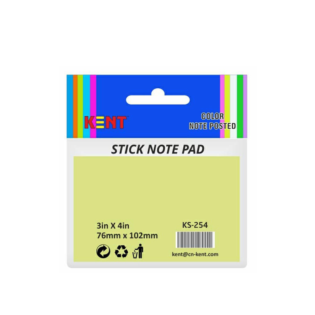 Kent Sticky note pad 3x4 - Pack of 12