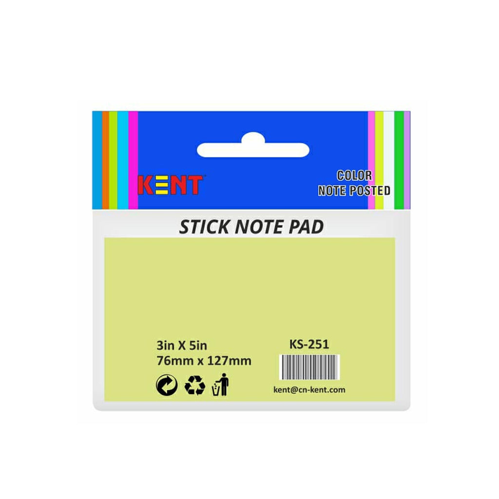 Kent Sticky note pad 3x5 - Pack of 12