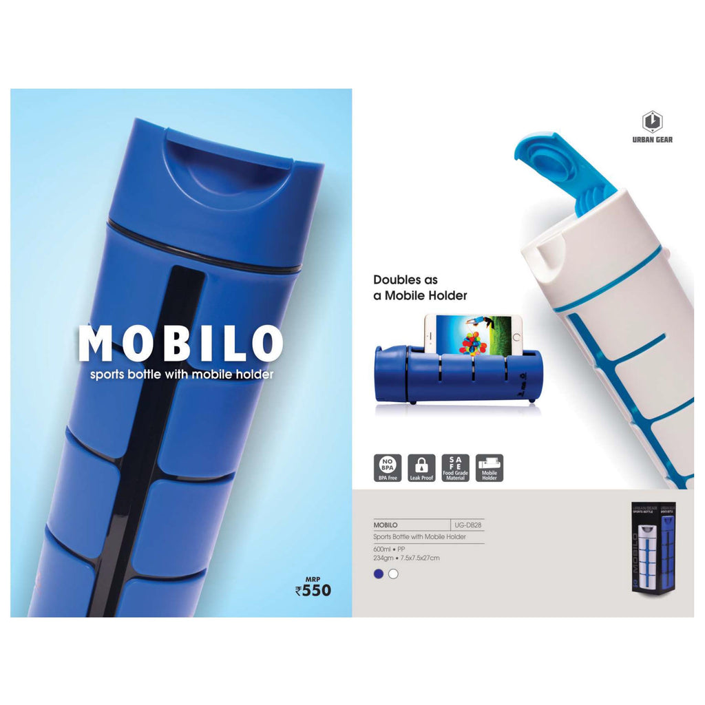 2 in 1 Sports Bottle With Mobile Holder - 600ml - UG-DB28