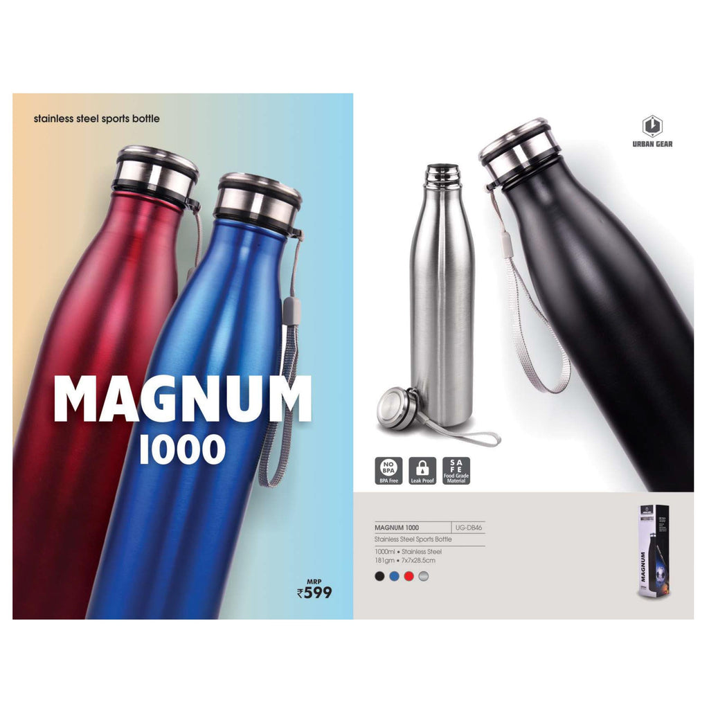 Stainless Steel Sports Bottle - 1000ml - UG-DB46