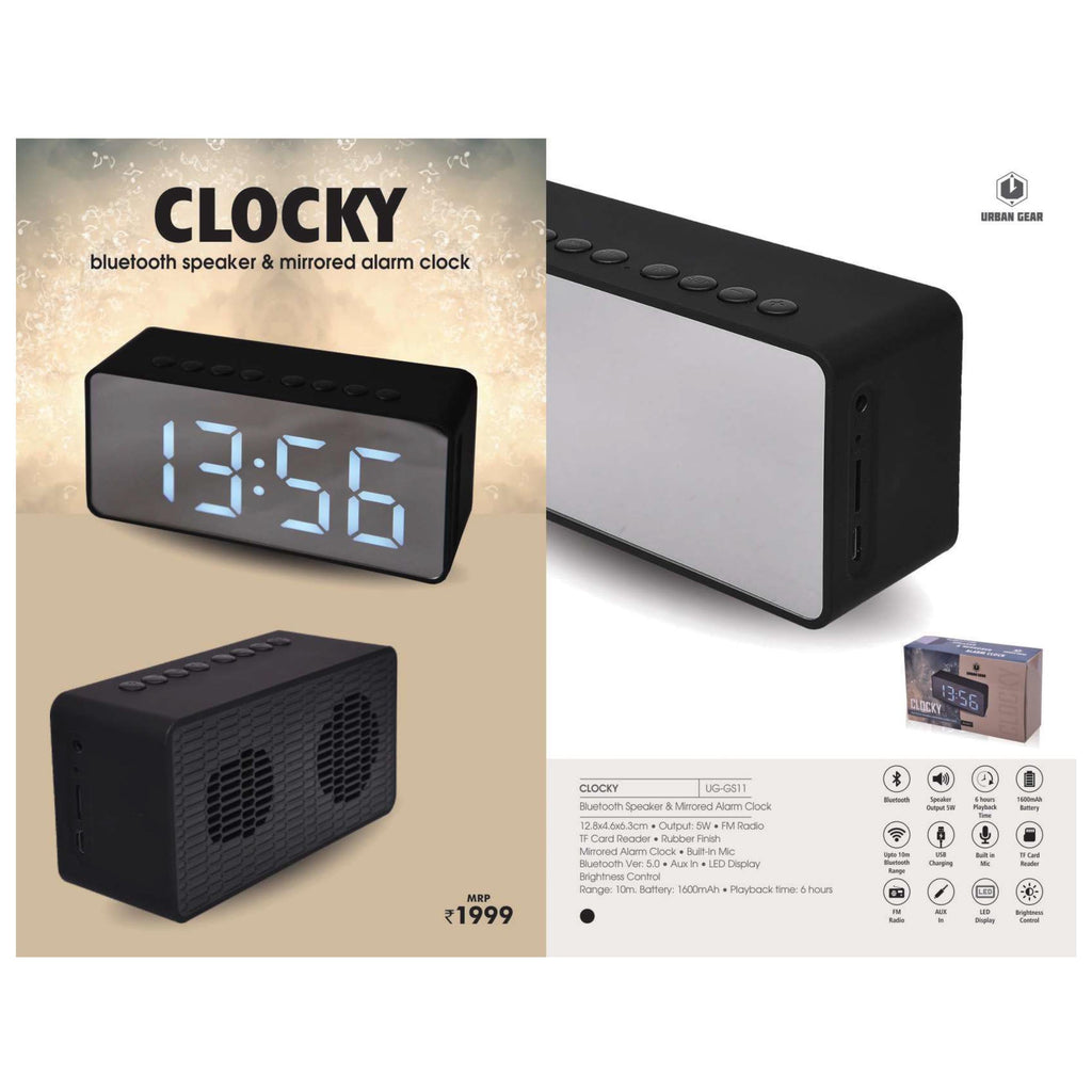 Bluetooth Speaker & Mirror Alarm Clock - UG-GS11