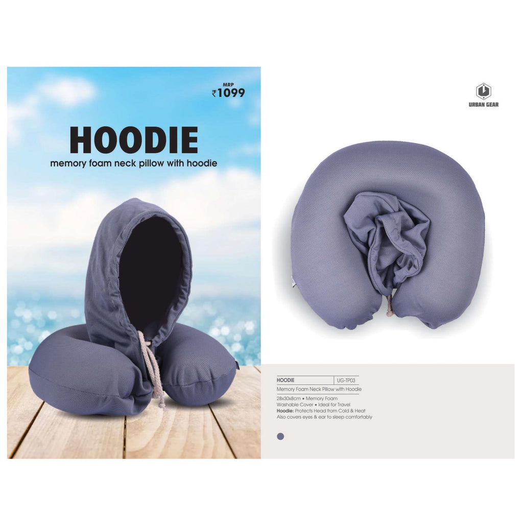 Memory Foam Travel Neck Pillow with Hood - UG-TP03