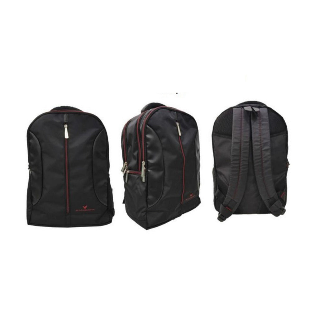 Laptop PU Bag pack Black with Red zip