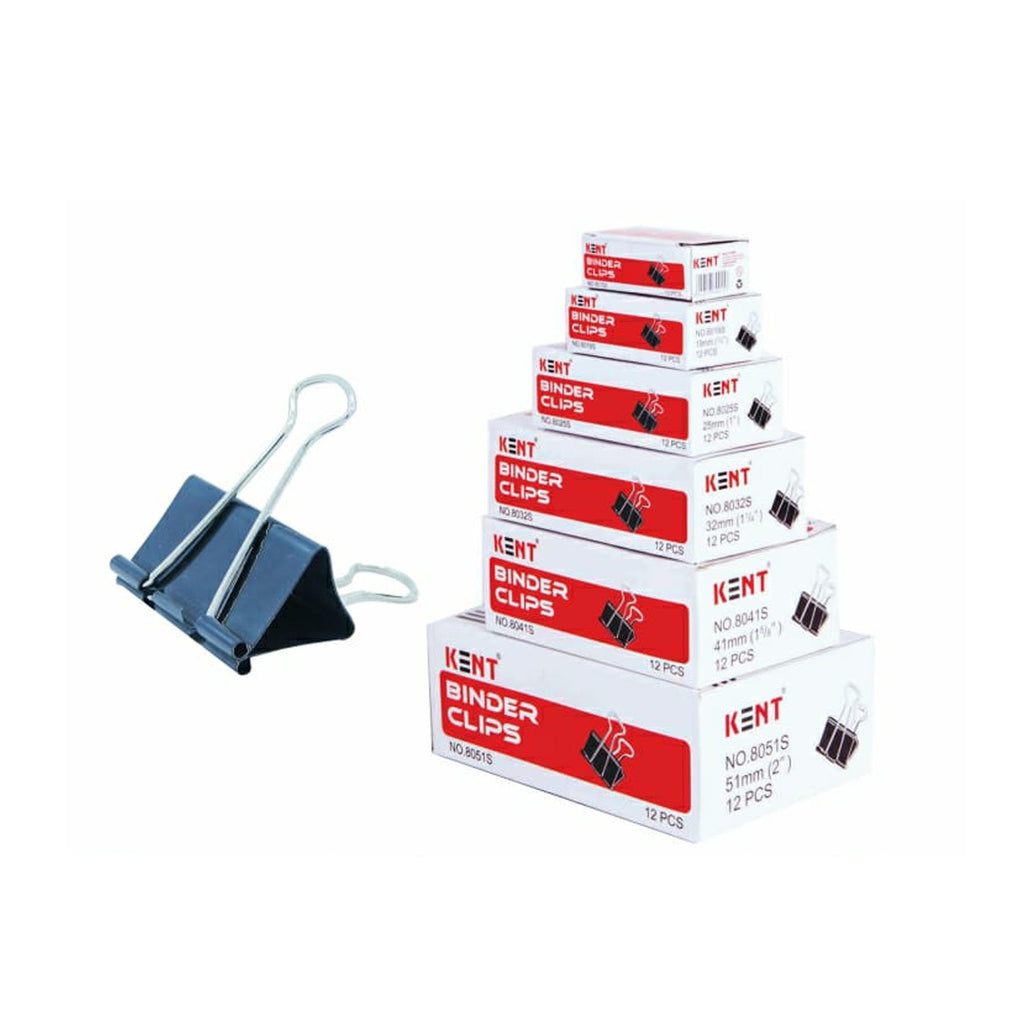 Kent Binder Clip - 12 Boxes (12 clips in each box)