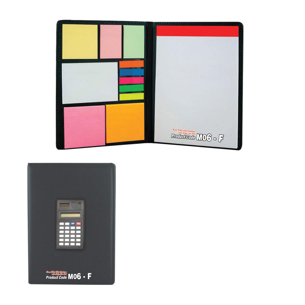 Foam Folder With Calculator With Sticky Note Pad