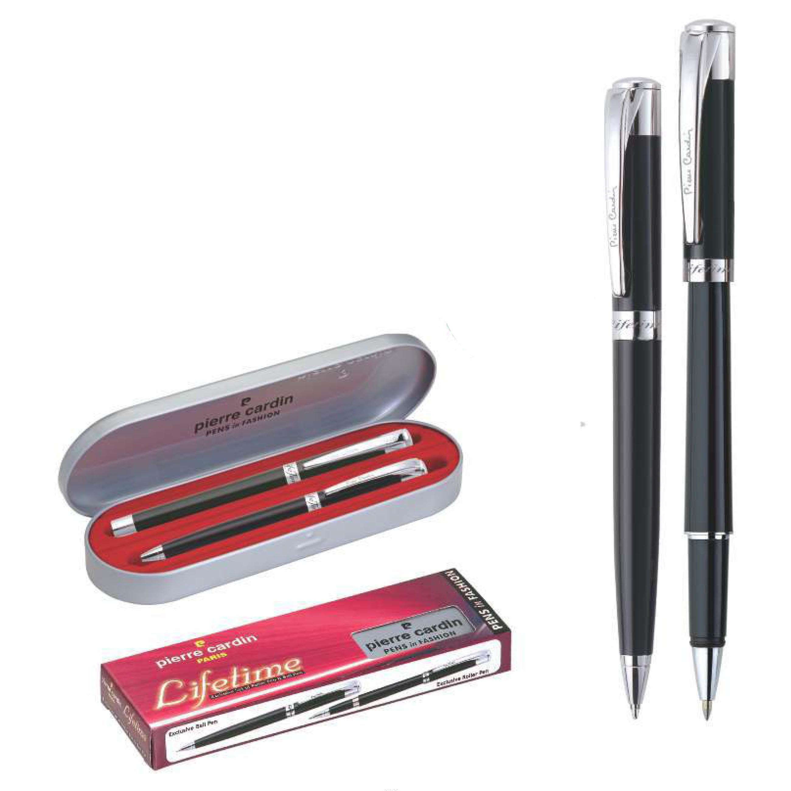 Pierre Cardin Real Magic Rich Black Finish Roller & Ball Pen