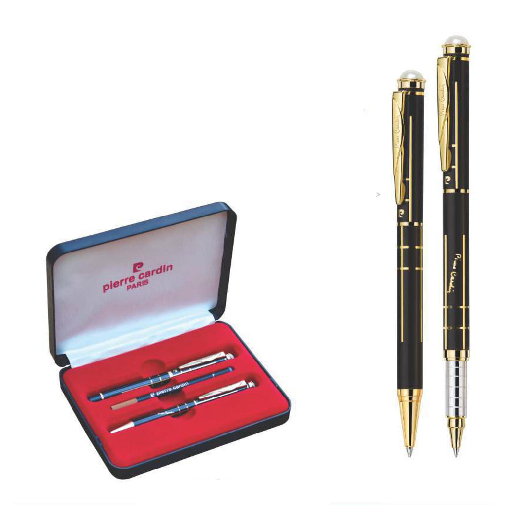 Pierre Cardin Black & Gold Exclusive Set of Roller Pen & Ball Pen