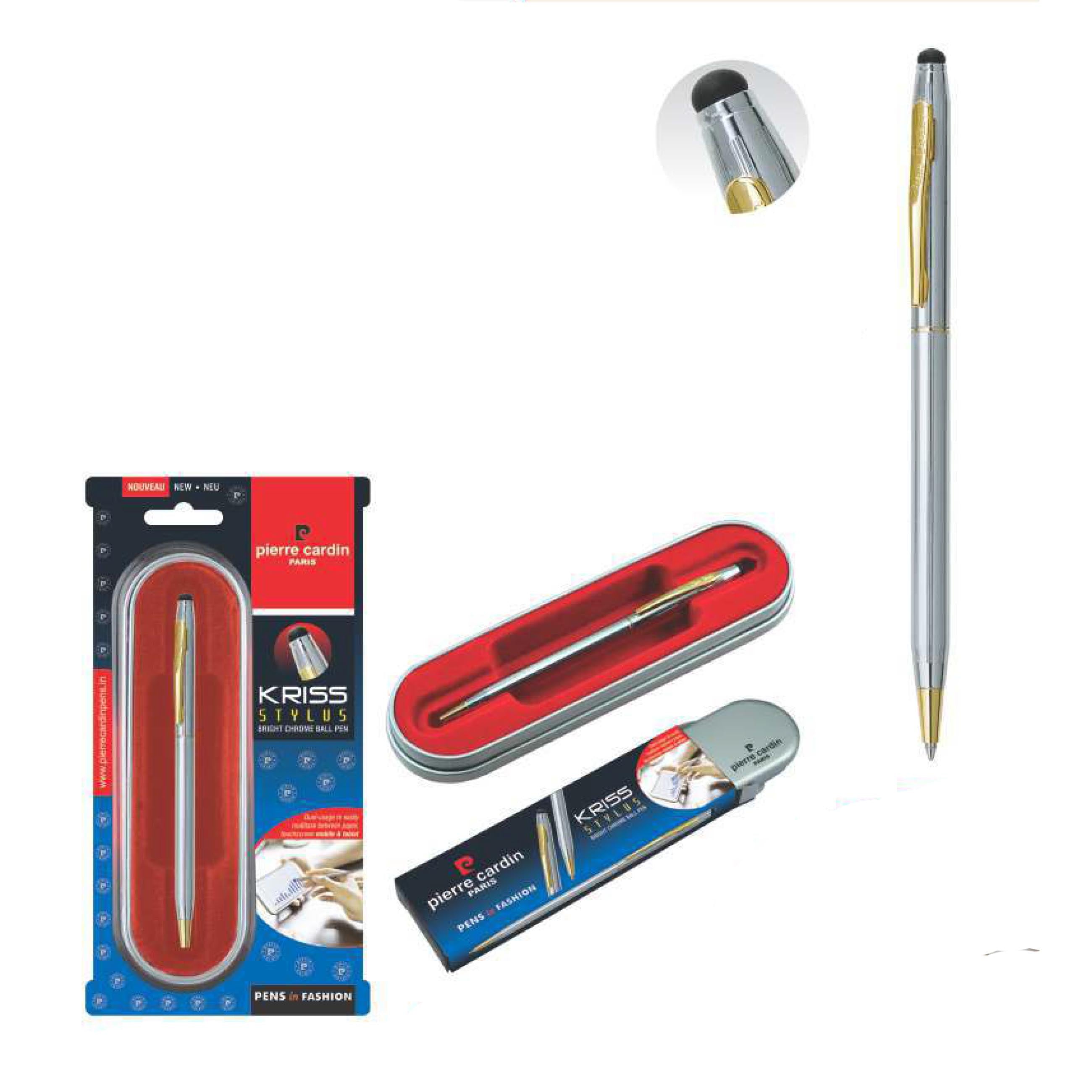 Pierre Cardin Kriss Stylus Bright Chrome Ball Pen – Marsh Clothing