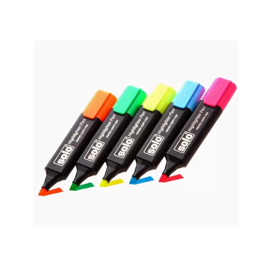 Solo Highlighter Pen - HLFS5, Set of 5 colors